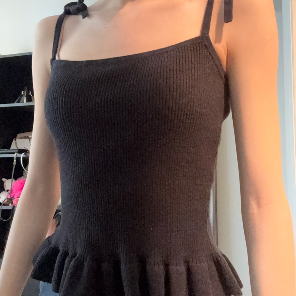 Express Black Ribbed Camisole Top